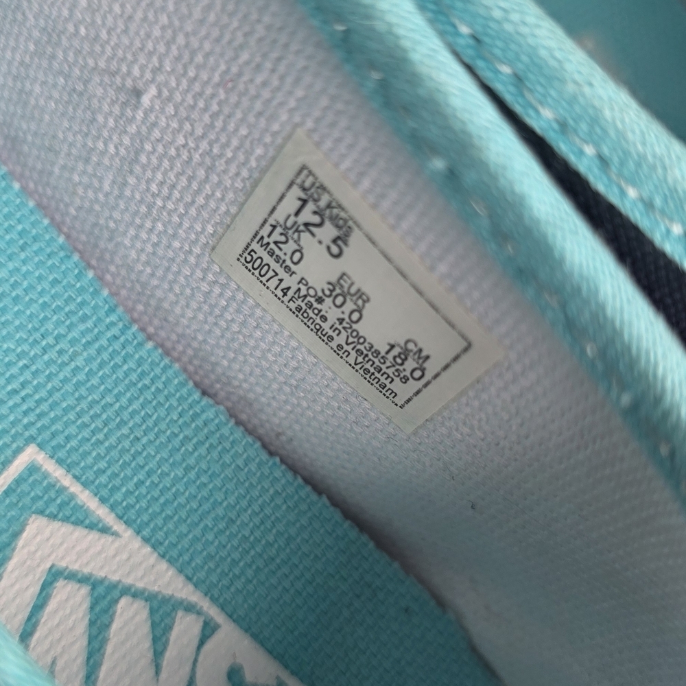 Vans Kids' Blue and White Shoes - Picture 5 of 6